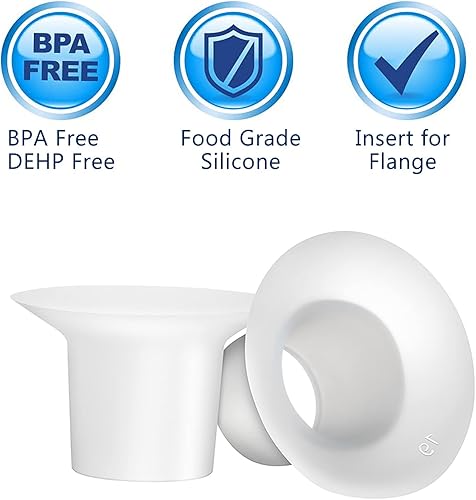 Miniatura 5 de Insertos de brida de silicona de 0.59 pulgadas para Spectra S1 S2, protectores de extractor de leche Medela, Freestyle, Harmony, Sonata para reducir