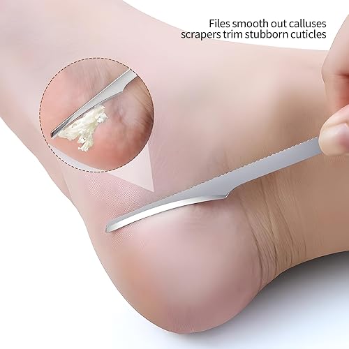 Miniatura 6 de Afeitadora de callos con mango de madera, kit de lima de pie de pedicura, removedor de callos de lima, raspador de alta calidad para eliminar