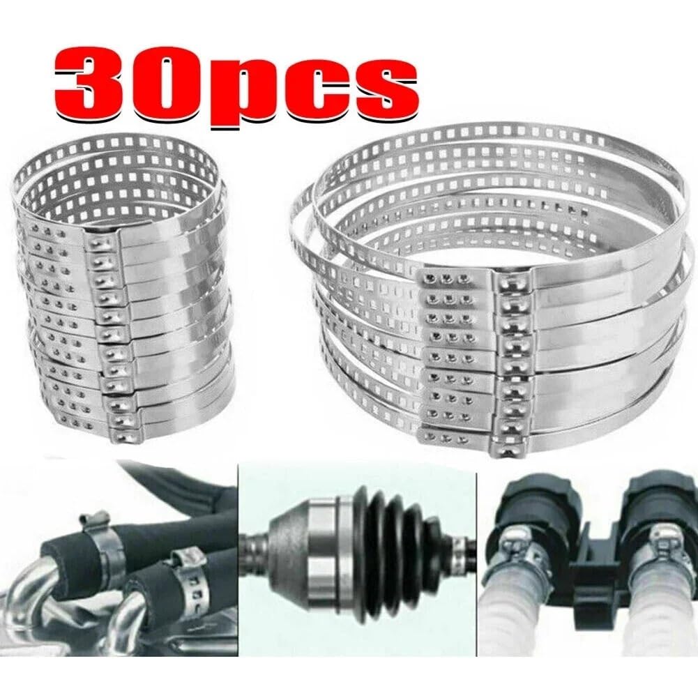 Split Constant Velocity Kit de 30 clips universels pour soufflets cardan, pinces à sertir en acier inoxydable pour la réparation et fixation des, réglables 20 mm 120