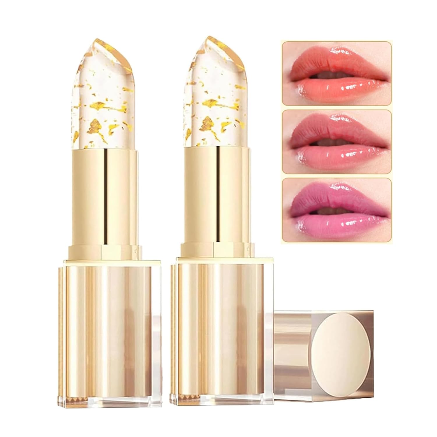 MVC Color Changing Lipstick, pH Lipstick Color Changing Long Lasting, Transferproof Tinted Lip Balm, Mother's Day & Birthday Gift (Rose Pink - 2 Count)