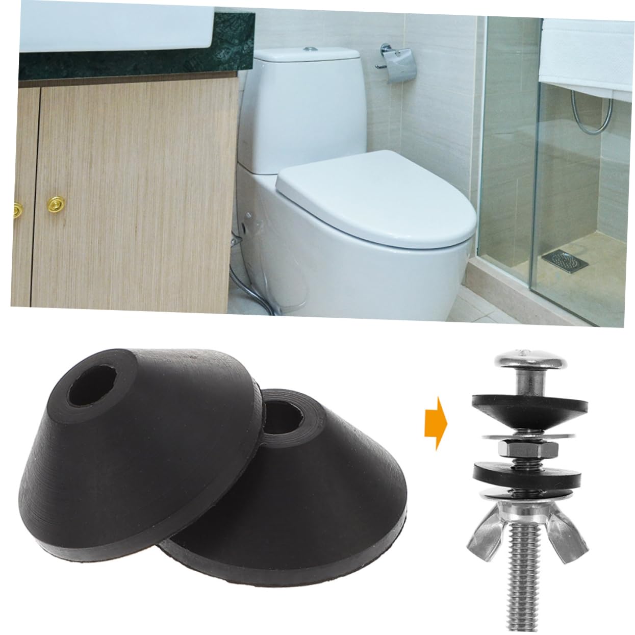 Gadpiparty Lot De 5 Rondelles En Caoutchouc Pour Vis De Toilettes Rondelles Anti-fuites Coniques Pour Réservoir De Toilettes 30 Pièces X 5