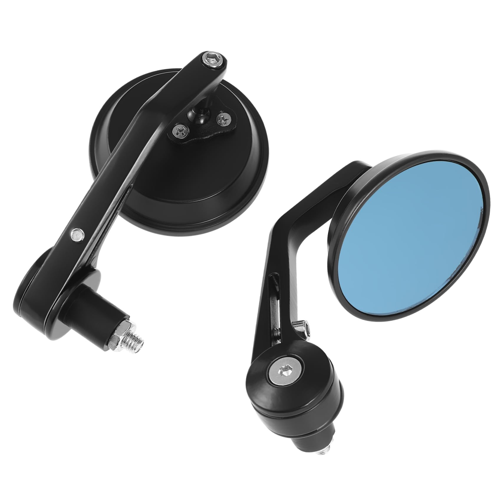 SHERCHPRY Motorcycle Rearview Mirrors Round Blue Mirror Handlebar Mount Comfortable Grip Easy Adjustment Stylish Abs Design