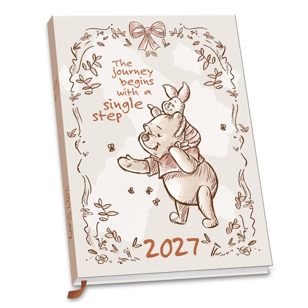 Winnie the Pooh Sketchbook 2027 A5 Diary Official Licensed Disney Diary, Week-to-View Layout, A5 Format, Charming Sketchbook-Style Hundred Acre Wood Artwork, Daily Planner for Winnie the Pooh Fans