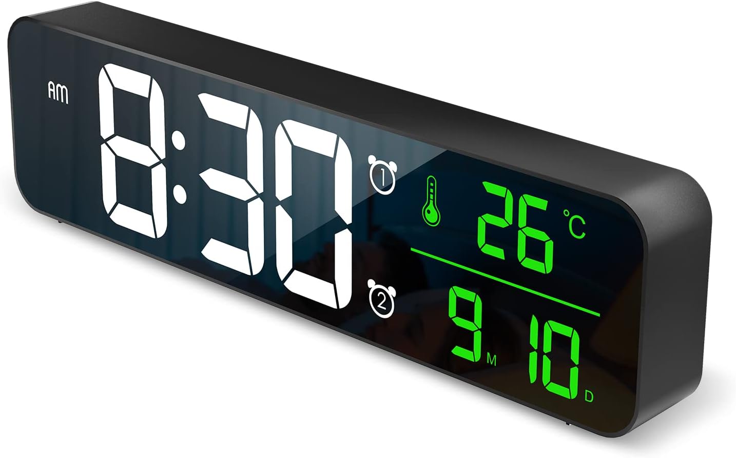 KeeKit Digital Alarm Clock, Large Display Wall Clock for Bedroom
