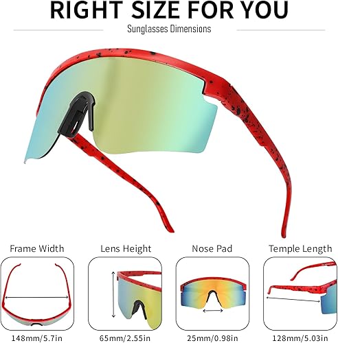 Miniatura 3 de Gafas de sol para hombres, mujeres, adolescentes de niños y niñas, gafas de sol deportivas de béisbol geniales para softbol, pesca, fútbol,