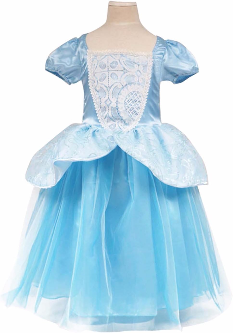 Laryana® Kids Children Girls Cinderella Puff Sleeve Princess Bubble Dress Blue