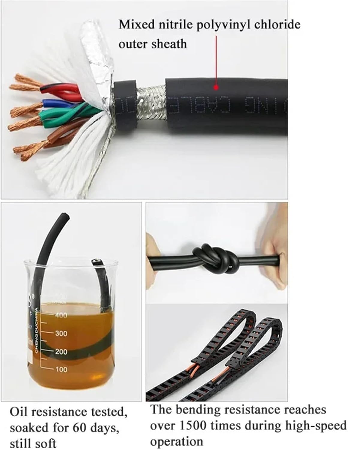1Meter/pc TRVVSP High Flexibility Drag Chain Cable For Robot 2/4/6/8/10/12/16Pins Twisted Pair Shielded Servo Encoder Wire Line(16Pin,0.2 Square)