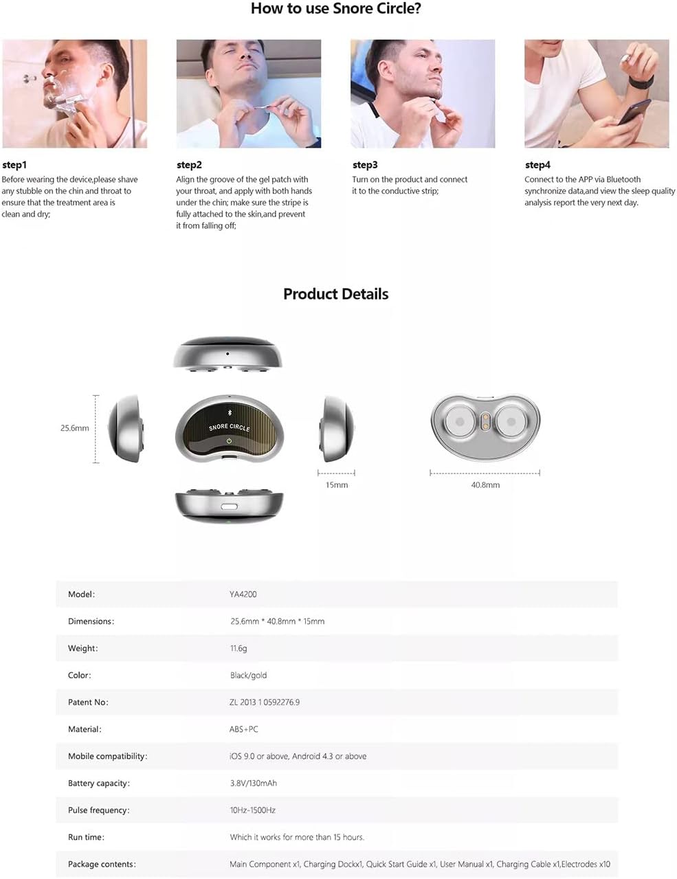 Upgrade Smart Snore Stopper Device Anti-Snoring Devices Comfortable Natural Solution Snore Stopper, Most Effective Anti Devices Sleep Aid Reducing Aids : Health & Household