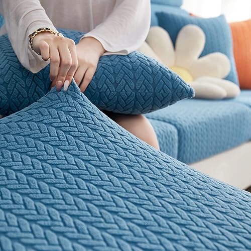 Miniatura 5 de vctops Funda de sofá de jacquard suave, funda elástica para sofá, funda elástica para sofá, parte inferior elástica, protector de muebles