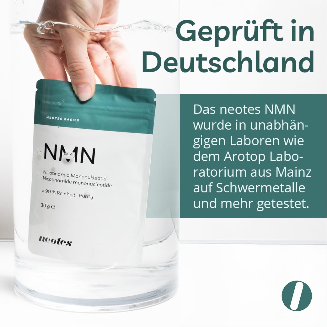 Poudre N M N - 1 paquet de 30 g | Pureté supérieure à 99% sans additifs - matière première de marque testée en laboratoire en Allemagne | neotes