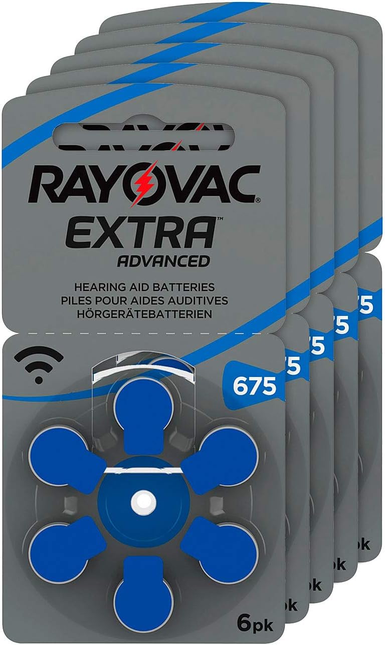 Rayovac 675 Extra Advanced Hearing Aid Batteries 1,45 V 640 - 5 x Pack of 6 (30 cells)