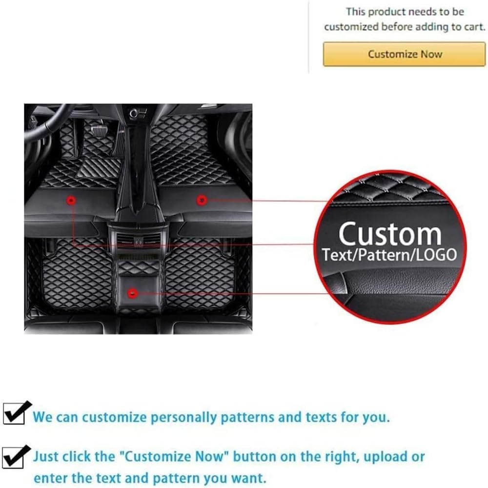 Custom Waterproof Car Floor Mats For Jaguar XE, XF, XJ, XJL, XK, F-PACE, I-PACE, E-PACE, F-Type (Full Set, 5-Seat)