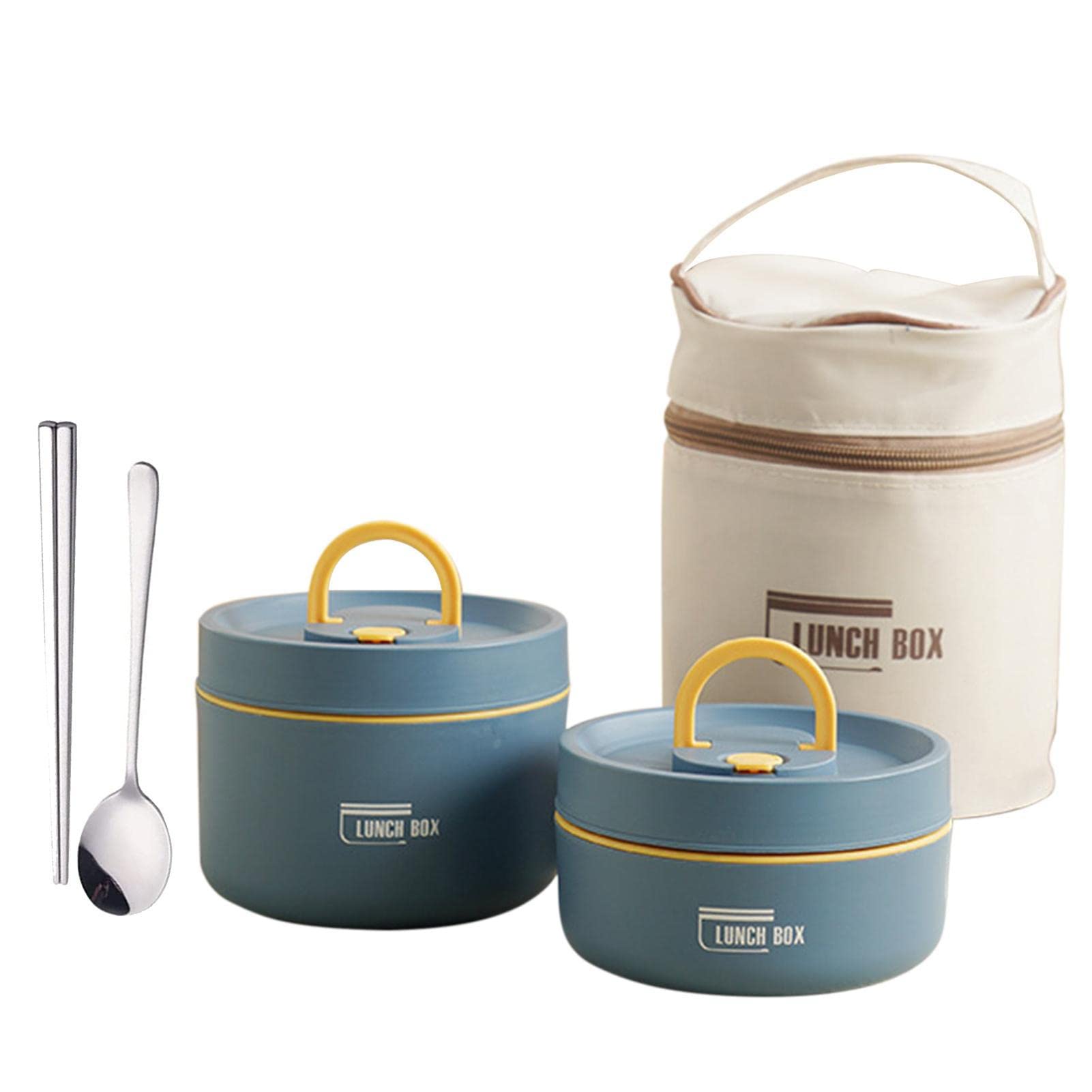 Recipiente Acero Inoxidable para Comida, Recipiente para Mantener el Calor, Recipiente para Alimentos, 2 Niveles, Recipiente Transporte térmico
