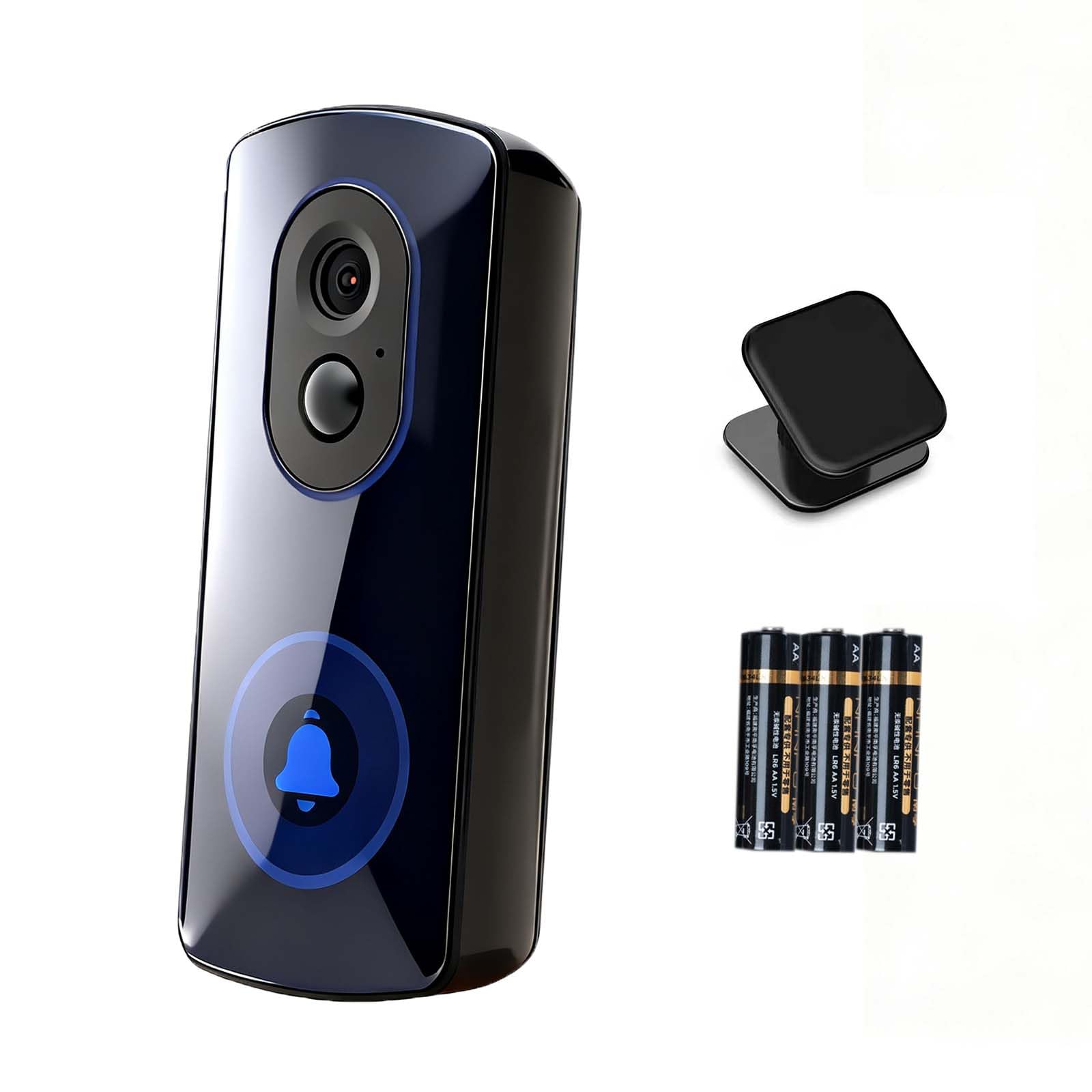 XMSLSPKJ WiFi Camera Outdoor Wireless,AA Battery Operated Security Camera,2 Year Battery Life,No Subscription,Built in Sd Card and Ai Detection, Wireless Home Security Cameras:Do it Yourself (Black)