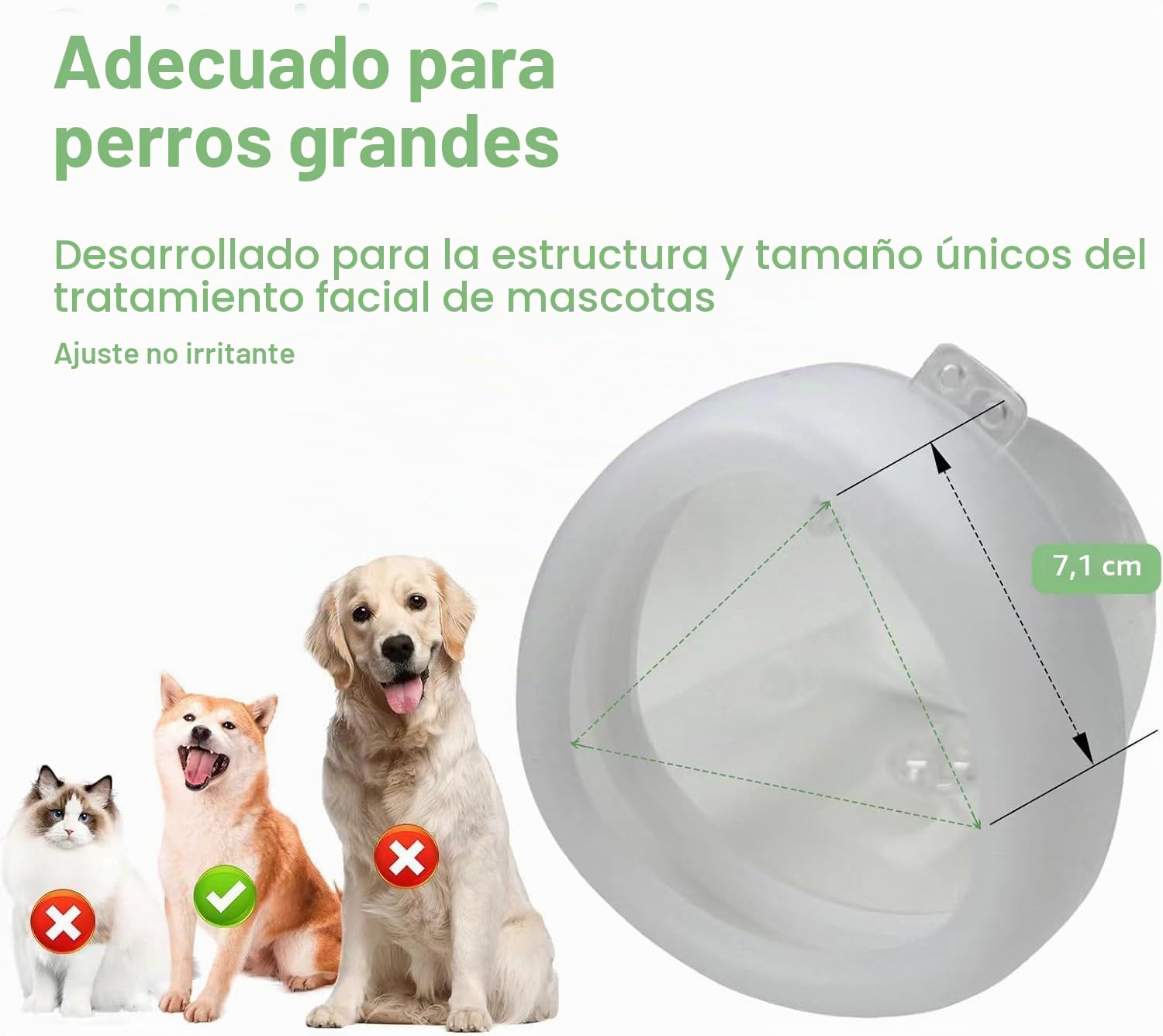 Nebulizador para Mascotas Grandes, nebulizador para Perros y mascarilla de inhalación para Perros Grandes, silencioso y Ligero(L).