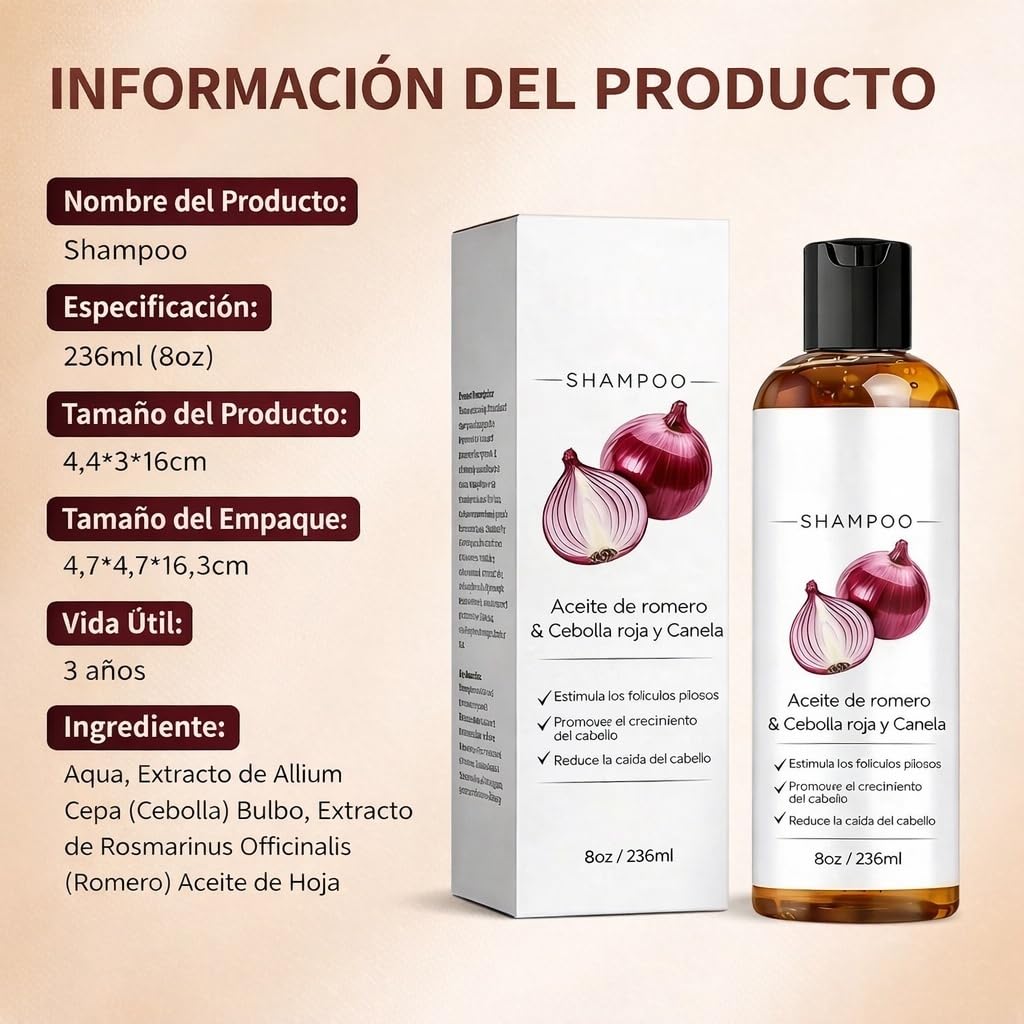 Excalvo Champu De Cebolla,2026 Nuevo Champu Cebolla,Champu Excalvo,Limpieza Diaria Para Un Cabello Más Denso En Apariencia,Para Hombres Y Mujeres,236ml (1) — view 4