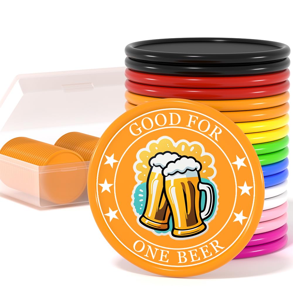 MARRILYTON 200-1000 Custom Poker Chips, Custom Drink Tokens Personalized Own Logo, Image and Text, Double Sided Full Color Printing Custom Drink Chips