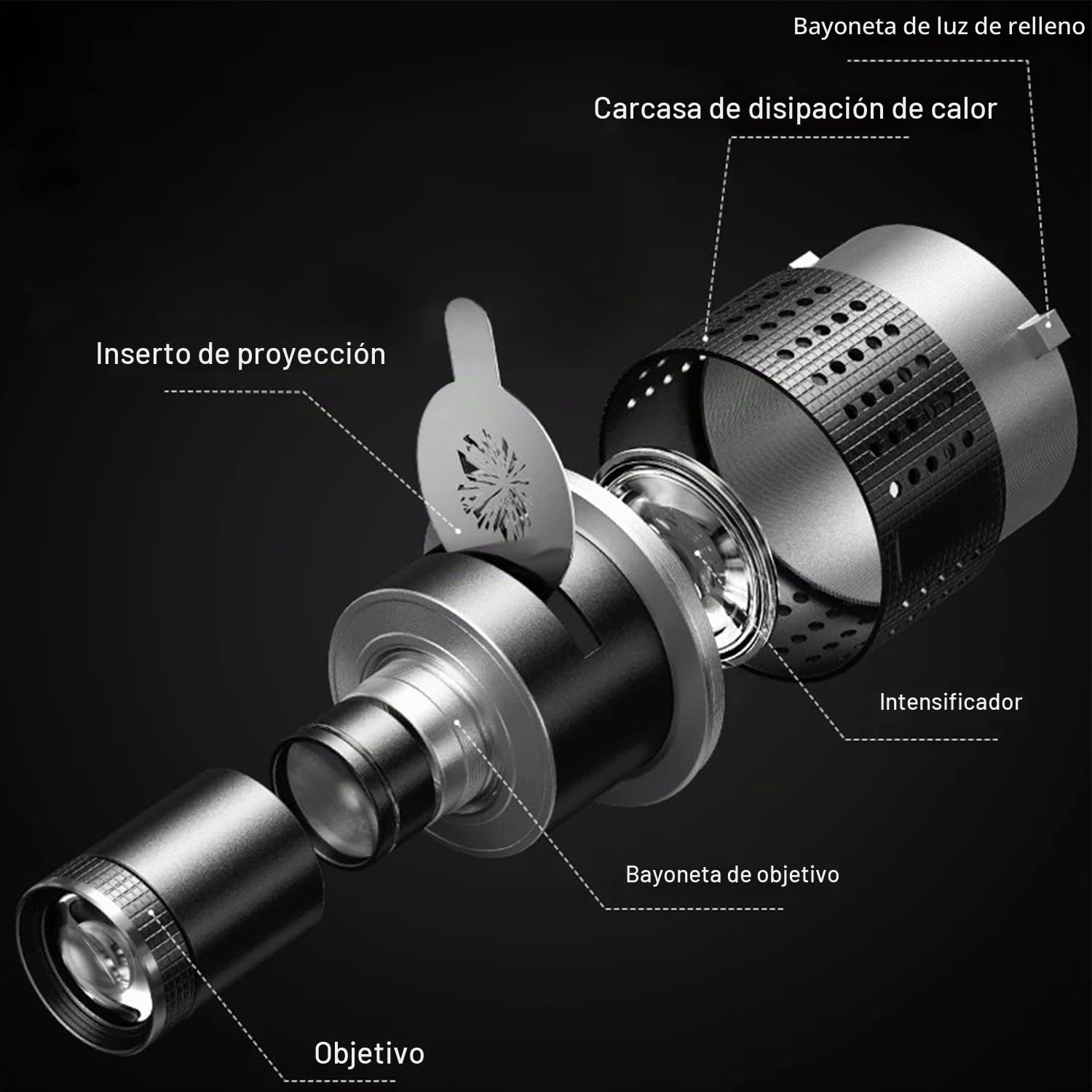 Snoot Bowens - Soporte proyector 35 gobos 5 filtros color, accesorios luz vídeo NEEWER CB60B CB200B, Aputure Amaran 60XS 100X/D 200D/X, Godox SL60 SL60W