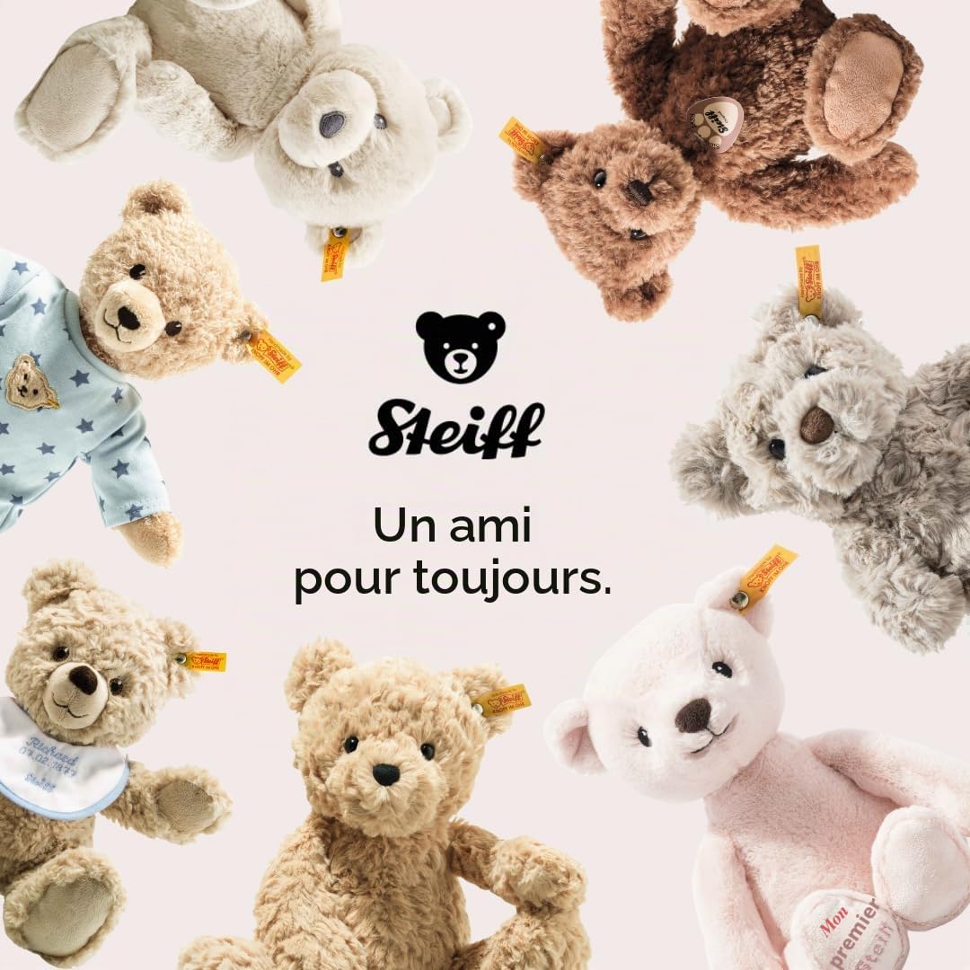 Steiff Peluche Ours Dors Bien Doudou, Adorable Compagnon, Garçons, Filles et bébés dès 0 Mois, 30 cm, Rose, 239533