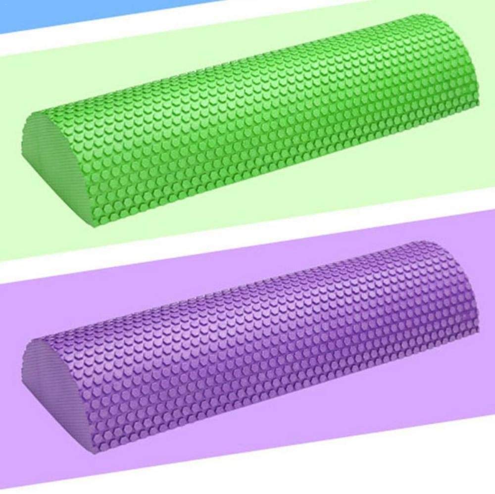 Rodillo de Fascia Masaje semicircular Eva Foam Wave Yoga Pilates Equipo de Fitness con Masaje Punto Flotante Rodillo de Espuma Bloque de Yoga-Pink||30cm