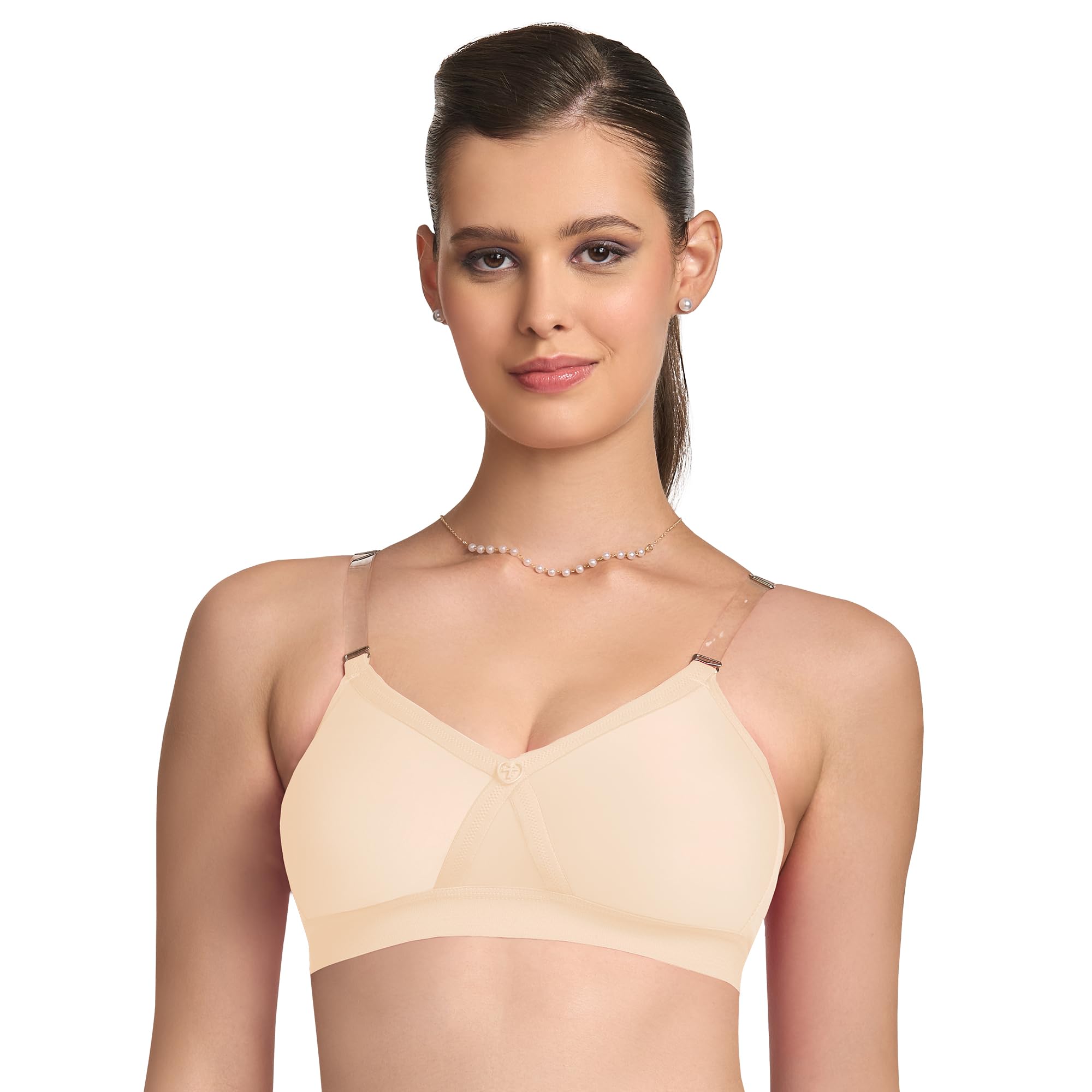 TRYLO Women's Cotton Padded Wire Free Non-Wired Full-Coverage Bra
