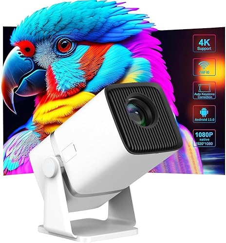 Mini proyector con WiFi y Bluetooth, 1080P nativo, proyector inteligente con soporte de rotación de 180, proyector portátil de 150 pulgadas con