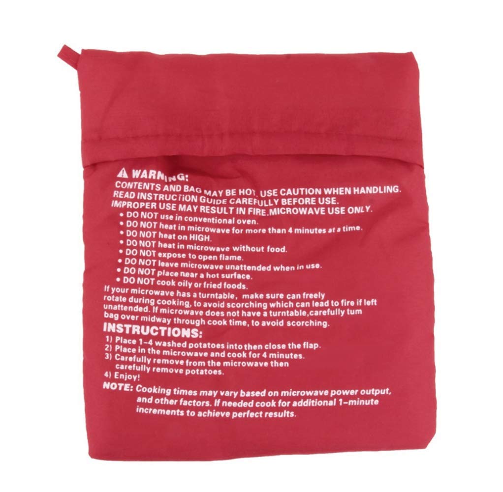 Sacchetti Per Cottura Patate Microonde | Set Da 2, Rosso | Cottura Veloce E Senza Sforzo - Foto 6