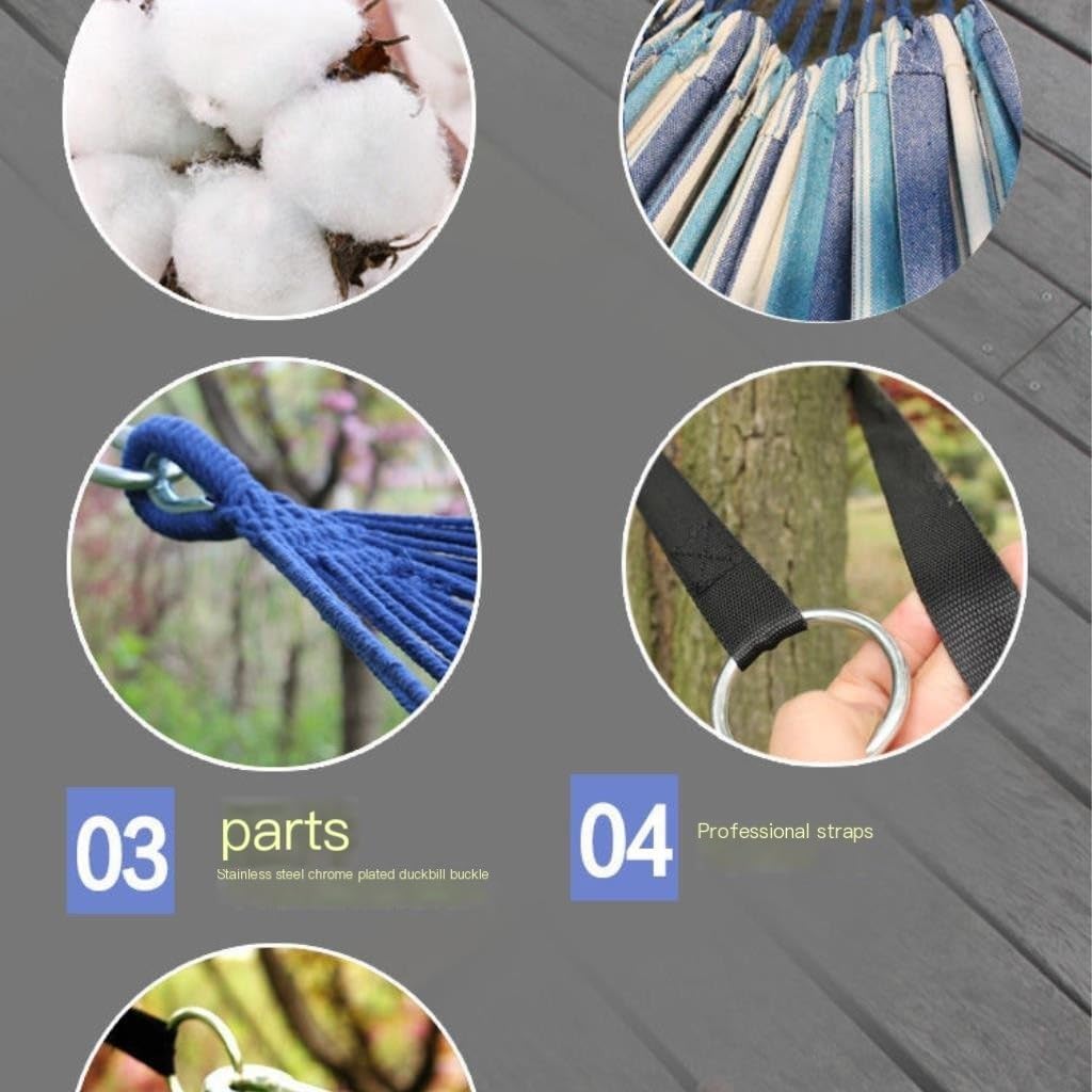 Hammock Hammock Indoor Thick Canvas Swing Anti-Rollover Pure Cotton and Linen Camping Outdoor Home Balcony Hammock Hammocks for Outside(F)