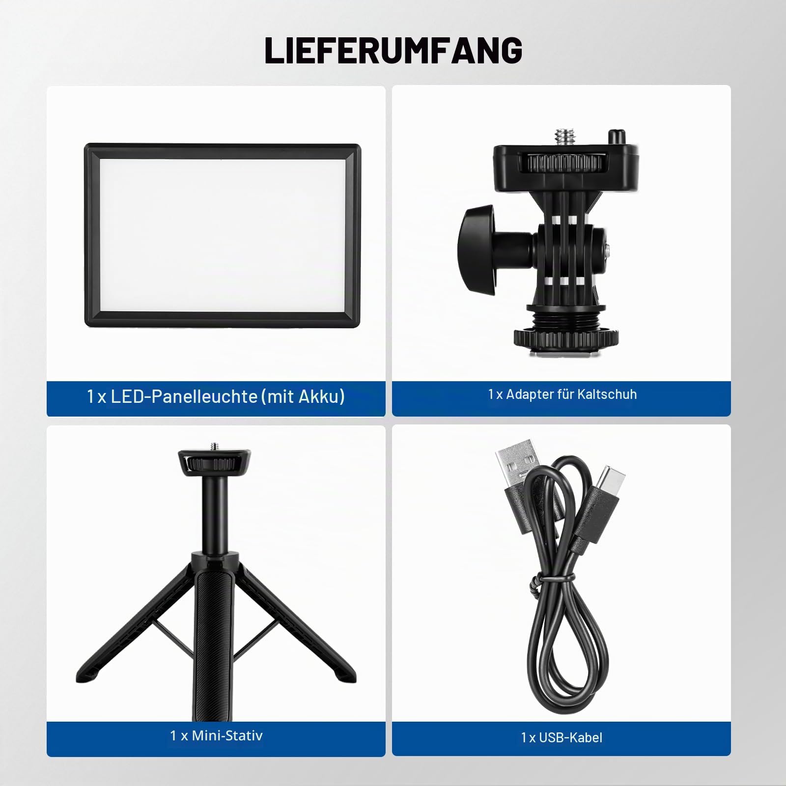 NEEWER 9" LED Videolicht Panel dimmbares weiches Licht für DSLR Kamera mit Mini Stativ 4000mAh Akku USB Type C Anschlüsse 3200K~5600K CRI95+ 600Lux Fotografie Videoaufzeichnung Live Streaming NL-116AI