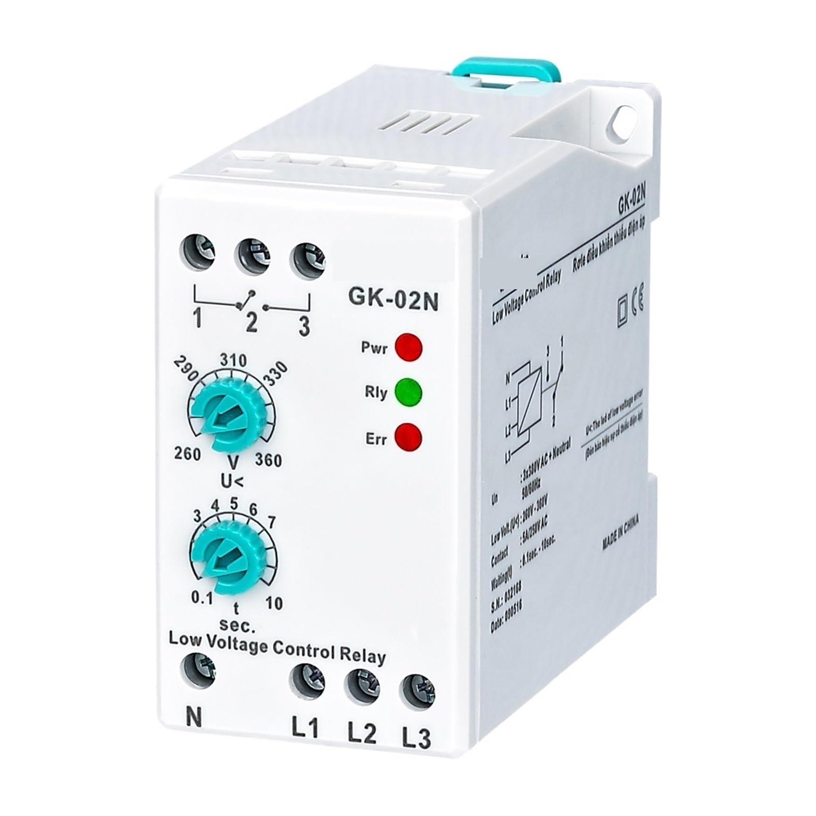 Relais de protection basse tension GK-02N triphasé réglable 380V