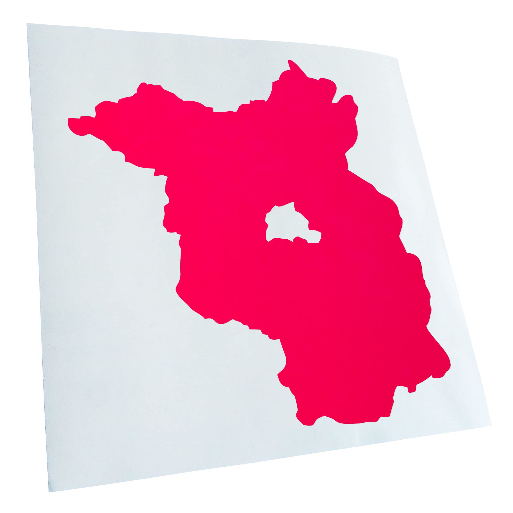 Kiwistar - Car Sticker - Neon Pink - 24 x 22 cm Brandenburg Germany Silhouette - Rear Window Car Sticker Weatherproof for Car Truck Moped Truck - Sticker Exterior Self-Adhesive Tuning Accessories for