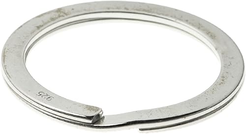 Miniatura 2 de Dreambell Anillo redondo dividido de plata de ley 925 de 1.142 in con anillo de alambre plano, Plata esterlina