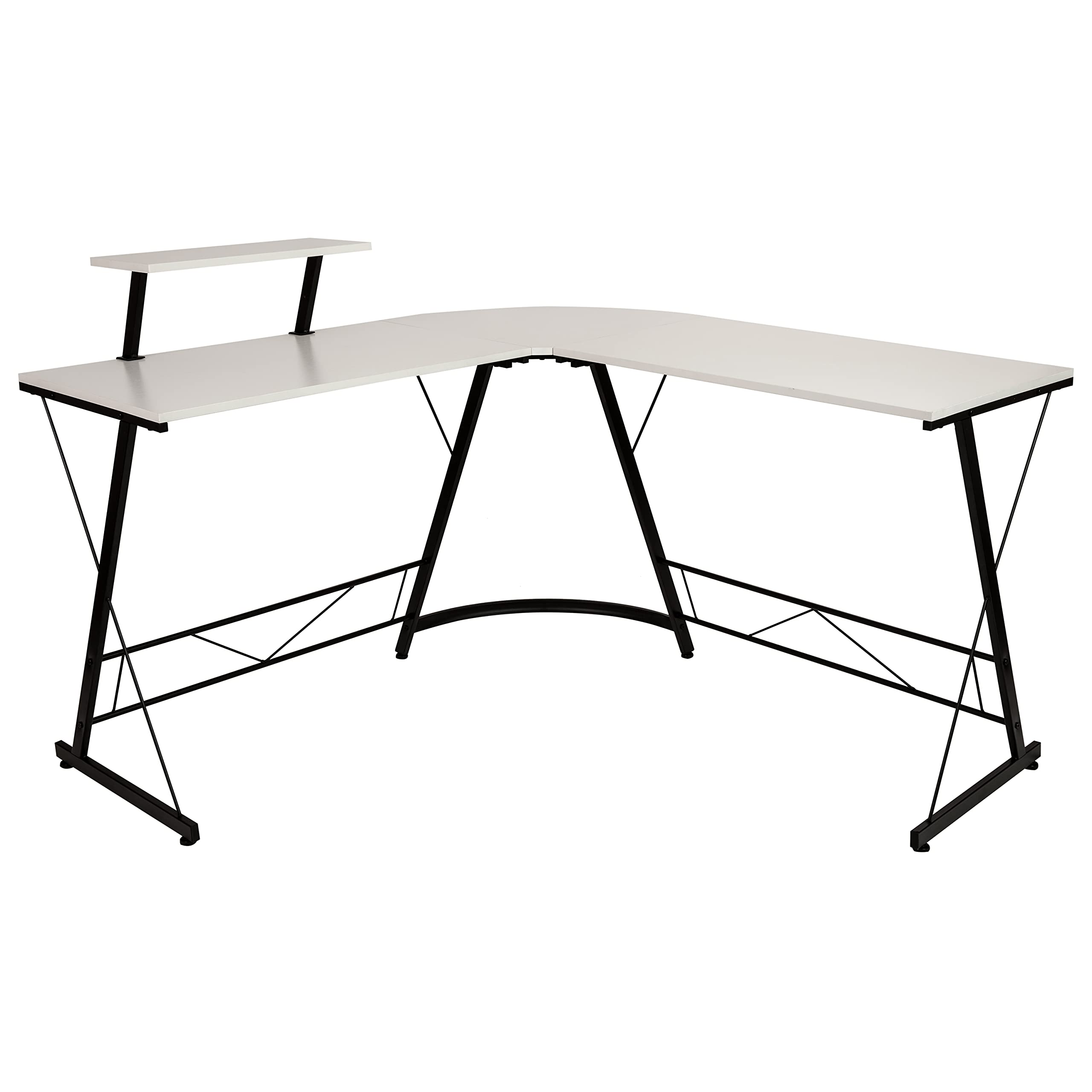Amazon.com: Flash Furniture Ginny Corner Desk - White/Black Space