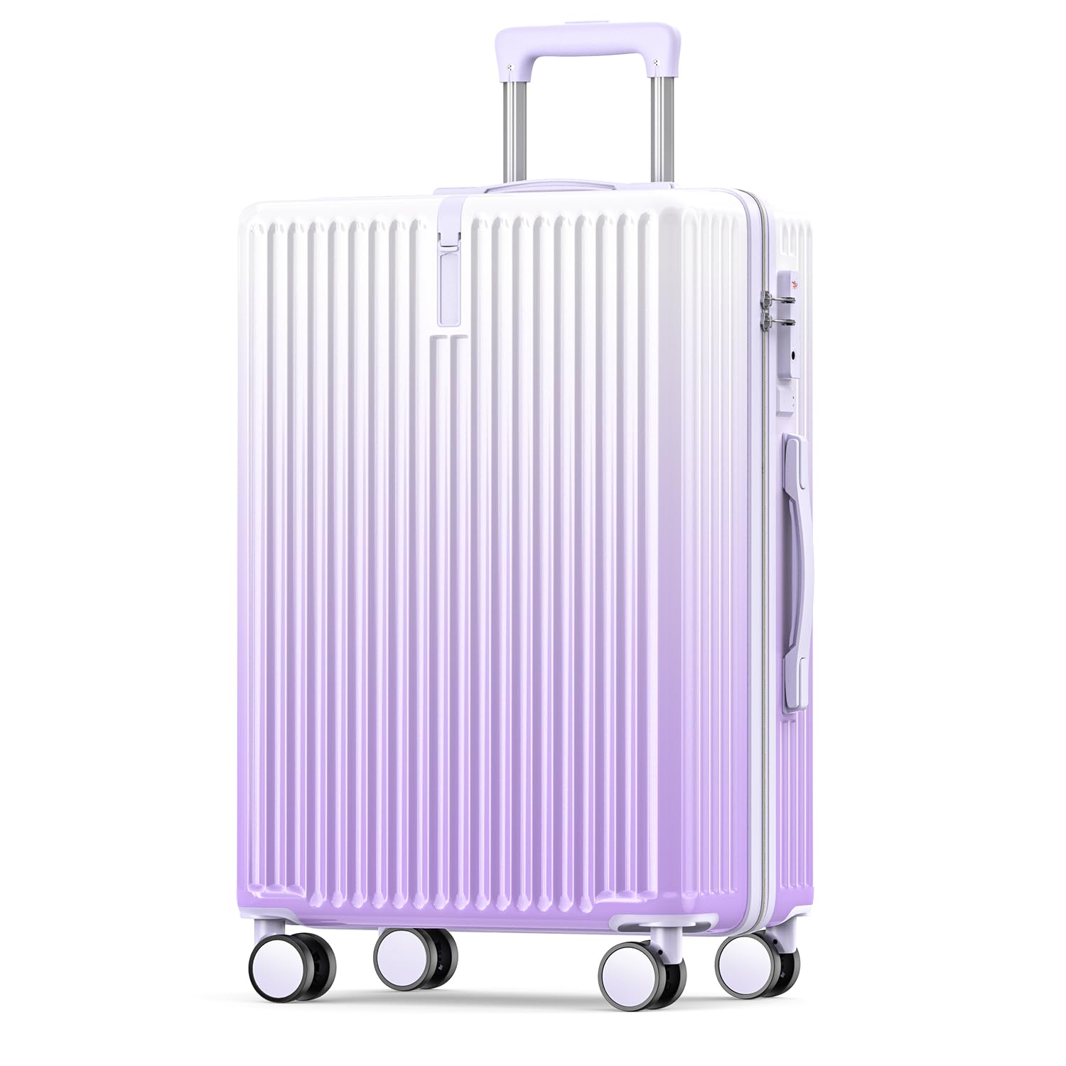 [Atzone Ginza] スーツケース 機内持ち込み 大容量 キャリーケース 軽量 USBポート付き 隠しフック 多機能 静音ダブルキャスター TSAロック搭載 耐衝撃 ファスナータイプ キャリバッグ 旅行 出張 修学旅行 (グラデーションパープル, Mサイズ /4～7泊)