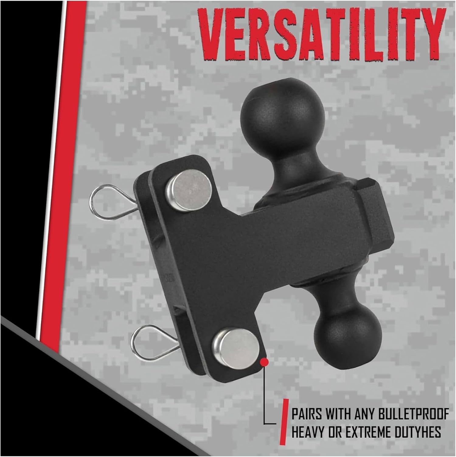 Bullet-Proof Hitches 2 Inch Adjustable Dual Ball Mount | 2 5/16 Inch Ball Rated up to 36000 lb - Black | REPLACEMENTBALL