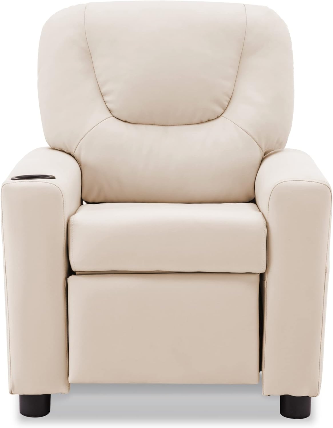 MCombo Kids Recliner Chair Armrest Sofa Couch with Cup Holder for Toddlers Boys Girls, Faux Leather 7240 (White)
