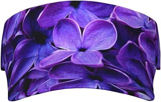 XIXIAN Purple Floral Printed Adult Sunscreen Visor Cap Lightweight and Breathable Adult Sun Visor Empty top hat Versatile Outdoor hat