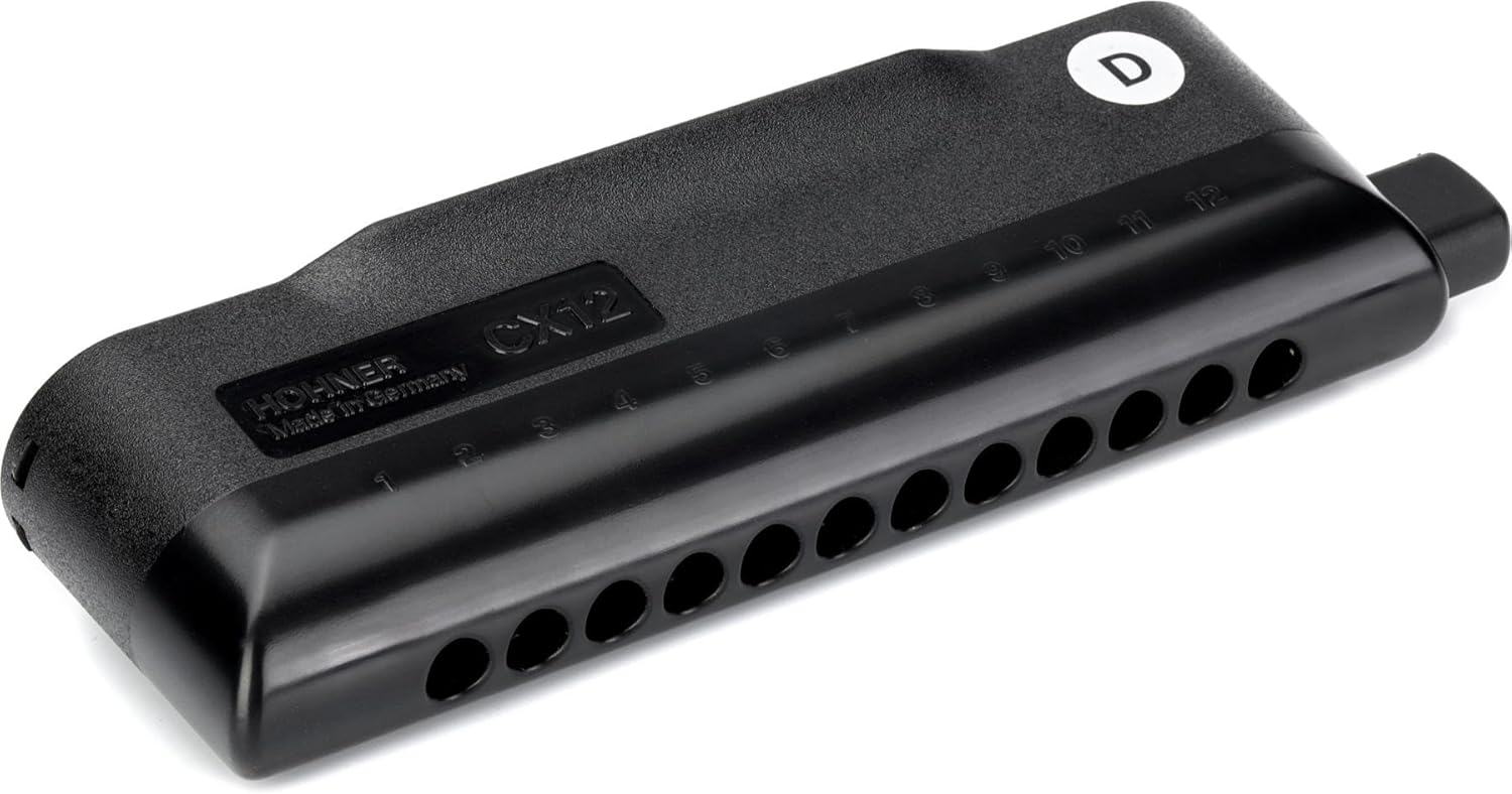 Hohner Accordions Hohner Harmonica CX-12 Chromatic Harmonica, Key of D, Black (7545-D)
