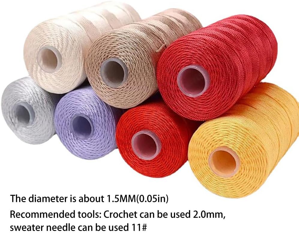 Macrame Cord Set,3x1.5mm Polypropylene Yarn Cotton Macrame Rope Crochet Bag Cord Macrame Rope for Crochet Bag,Knitting Gift Wrapping,Macrame Wall Hanging,Black