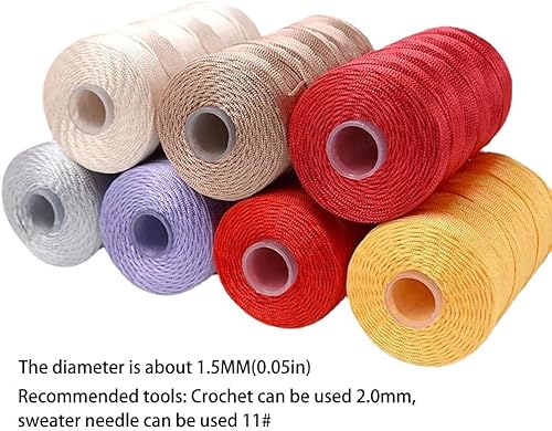 Miniatura 5 de 3 rollos de cuerda de macramé de 0.059 pulgadas, 3.53 ozmadeja de un solo hilo de cáñamo de color hielo, hilo de macramé para tejer, ganchillo,