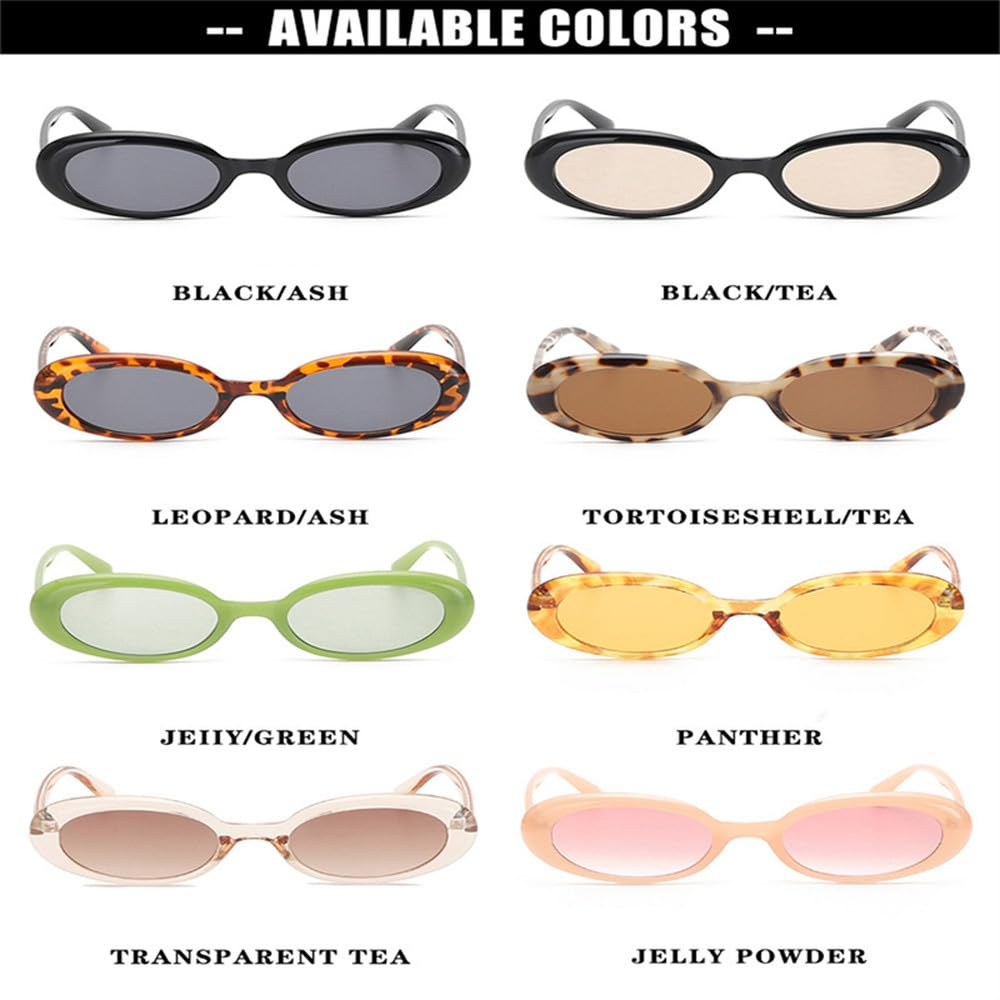 Occhiali da sole ovali retrò con montatura piccola per uomo e donna, occhiali gotici color gelatina, protezione UV40.