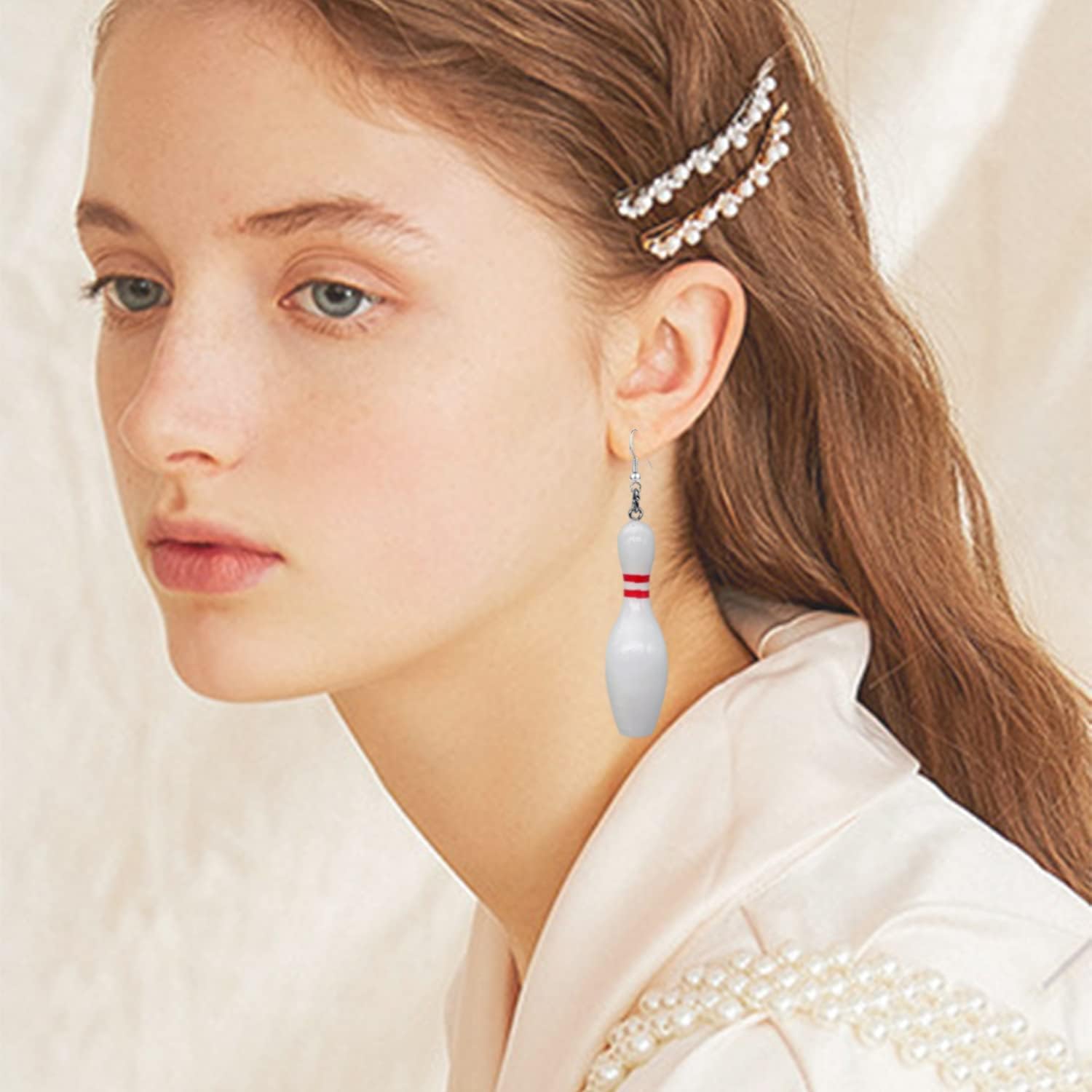 Unique 3D Bowling Ball Earrings Funny Big Size Ball Sport Dangle Drop Statement Earrings For Women - Image 3