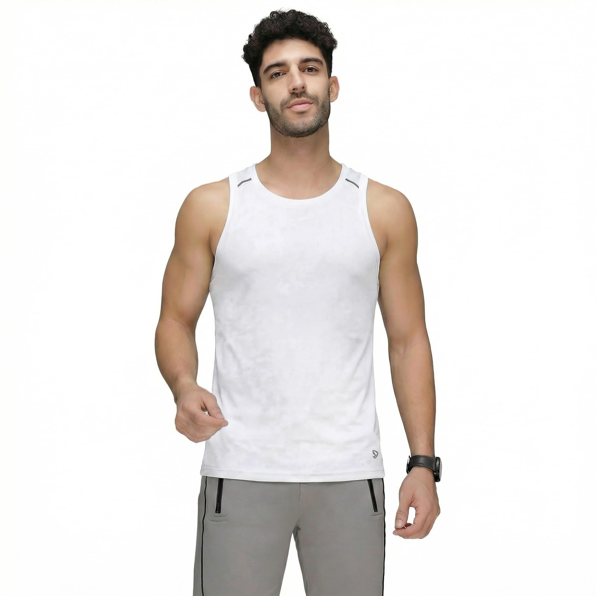 Men's InstaCool Solid Muscle Vest Anti Odour and Moisture Wicking