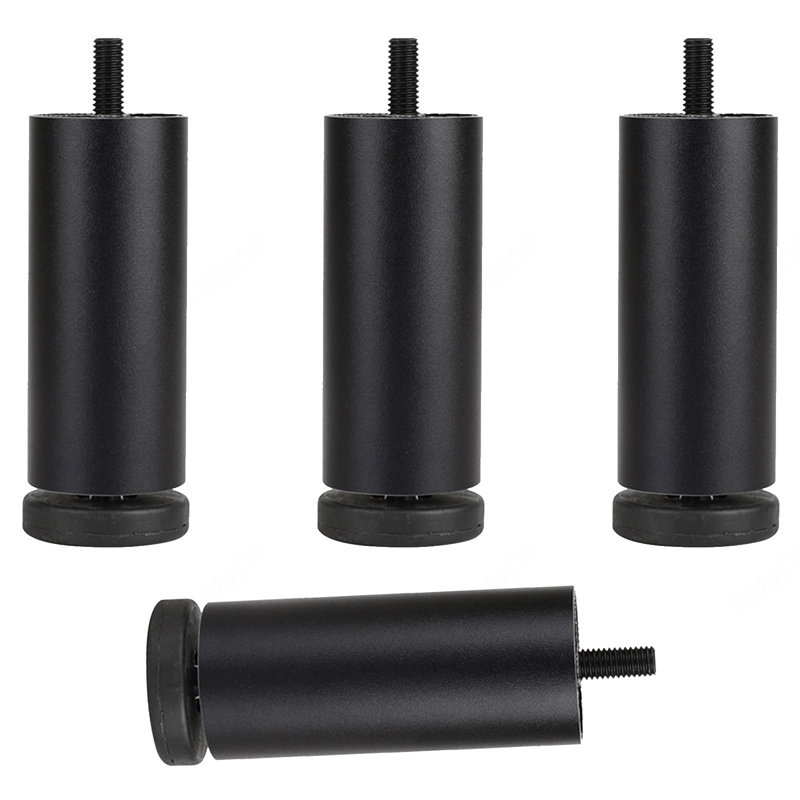 Pxzybd Black Furniture Leg M8 Bolt,Table Legs Metal,Height Adjustable Furniture Feet,Desk Legs,Replacement Furniture Leg 6Cm 8Cm 10Cm 12Cm 15Cm 18Cm 20Cm 25Cm,4 Pcs,For Bathroom Kitchen,-12Cm/4.7In