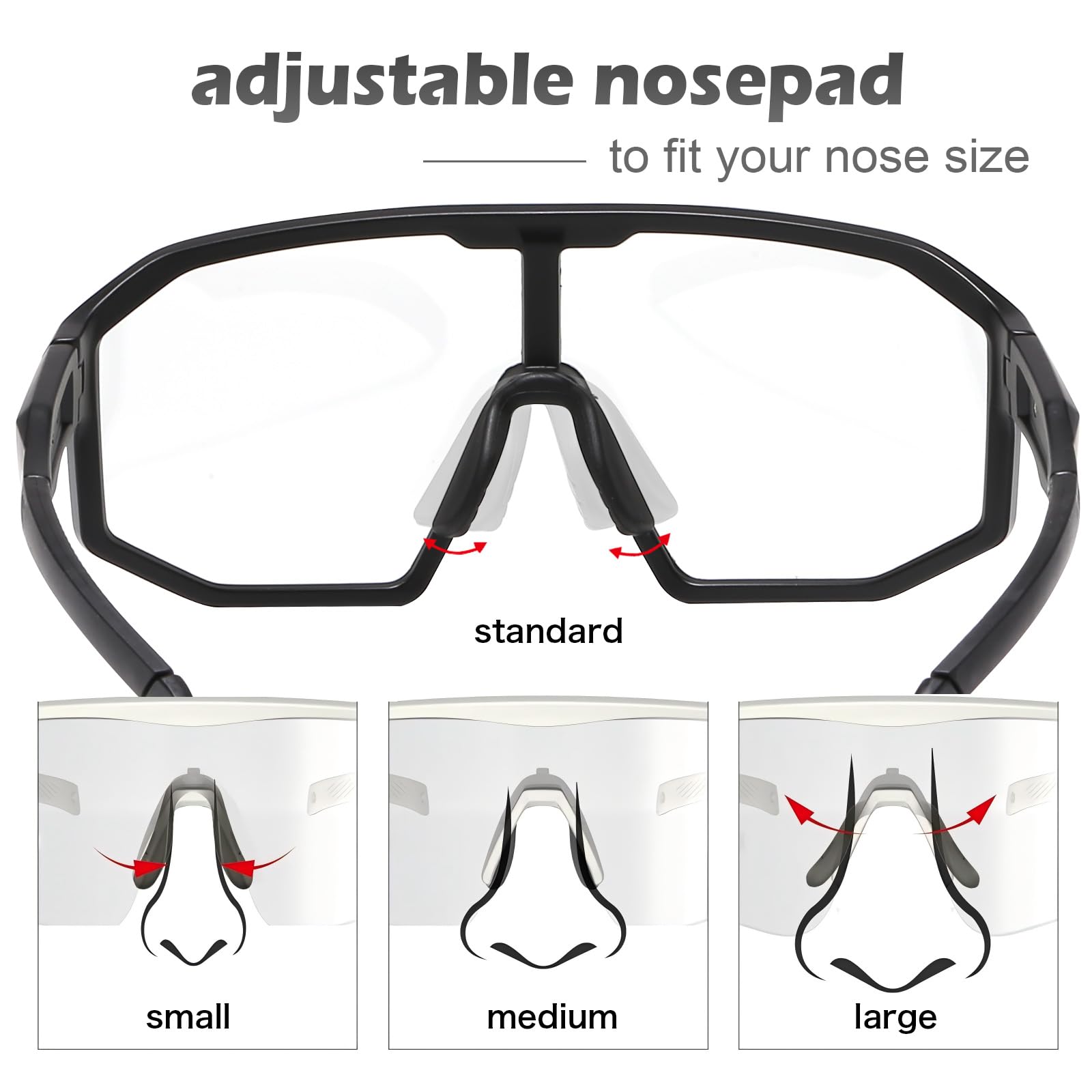 Suertree Photochromic Cycling Glasses Men Women Clear Sports Sunglasses Mountain Bike Riding MTB Bicycle Running Golf