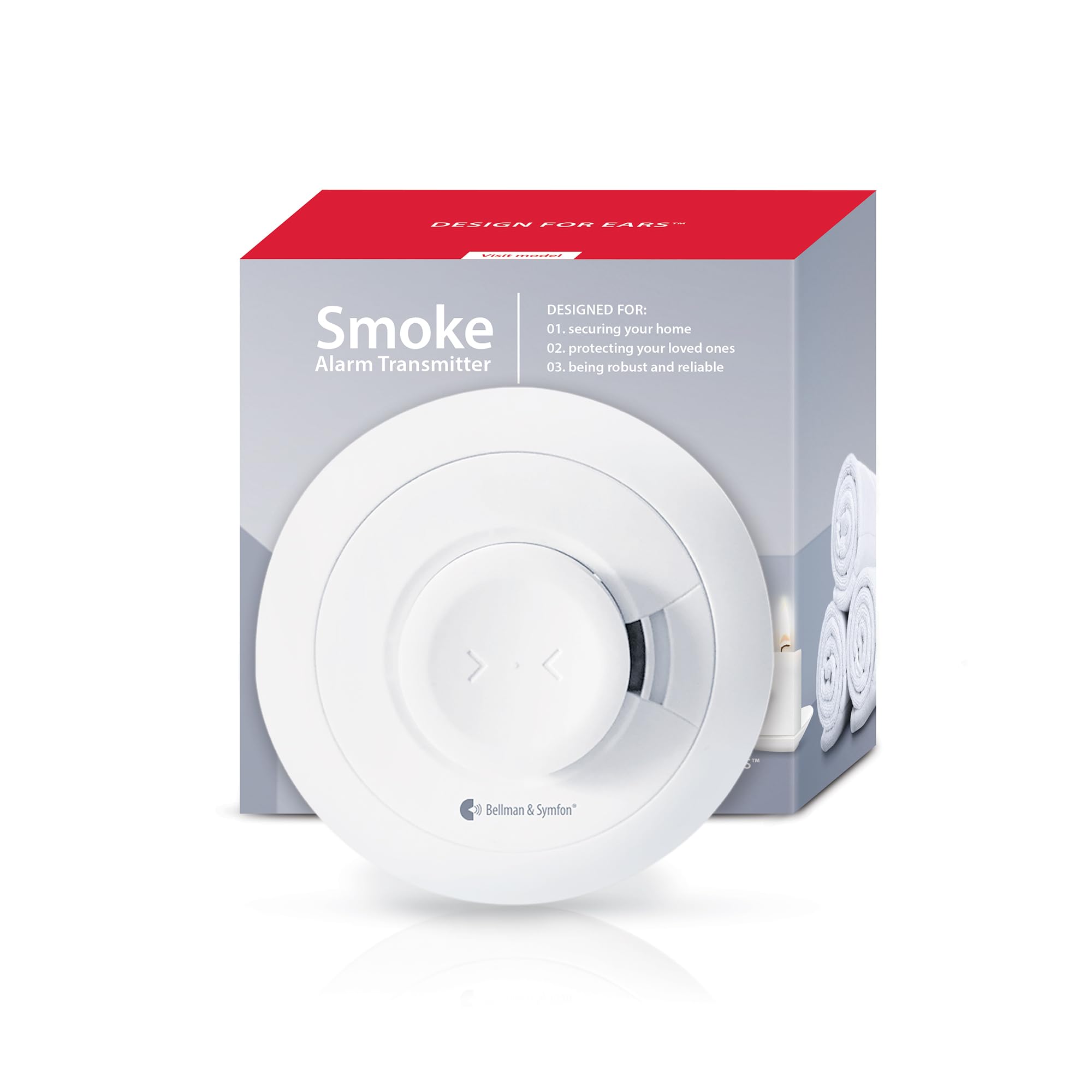 Smoke and Fire Alarm Transmitter – Visit Smart Home System Component - Deaf and Hard of Hearing – Emergency Alert Fire Detector for Seniors and Assisted Living Safety