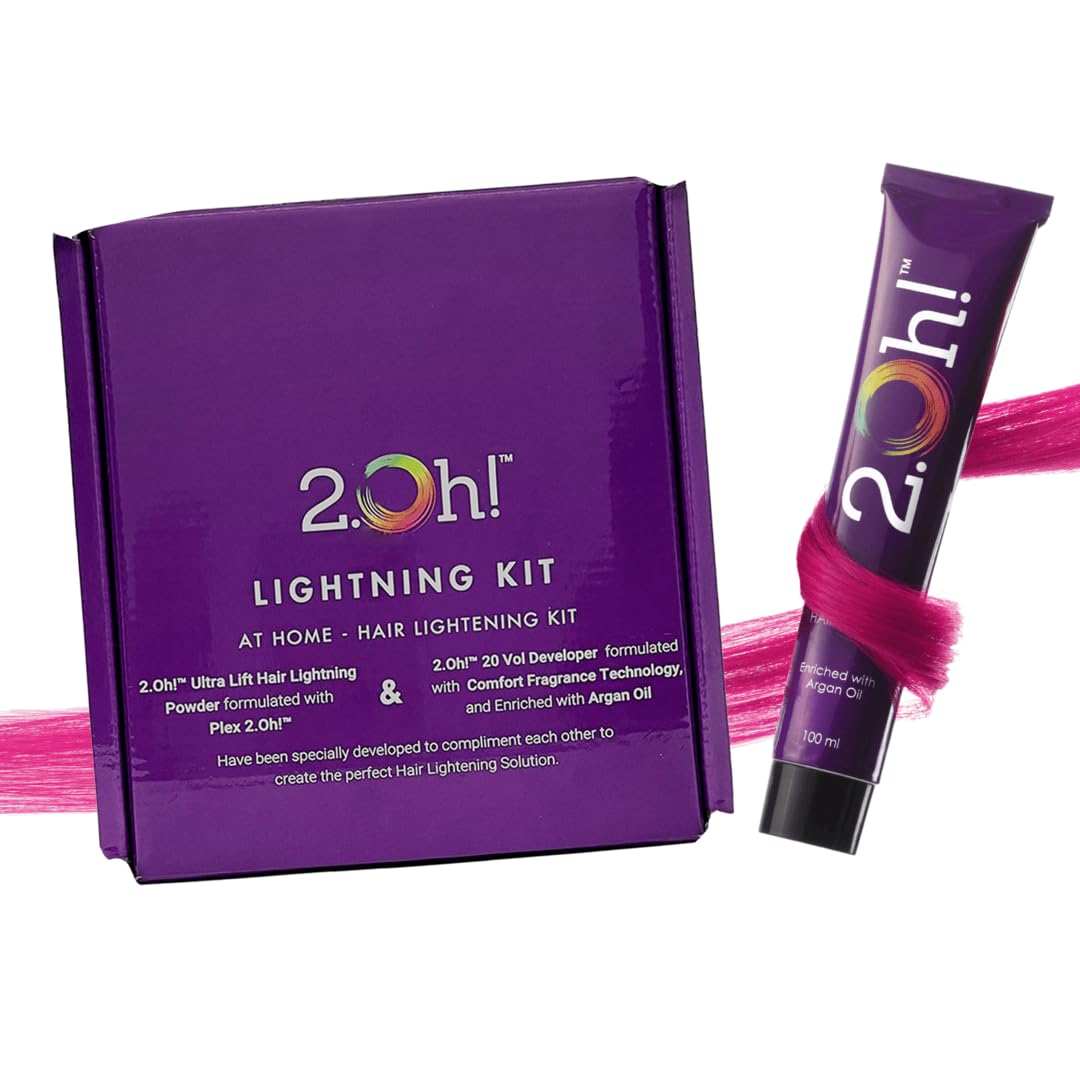 2.Oh! Italian- Pink Hair Color DIY Kit | Semi Permanent Hair Color + Hair Bleach for Hair Color | Hair Highlights for Women & Men | Hair Bleach with Plex & Argan oil| Lightening Kit-picture-11
