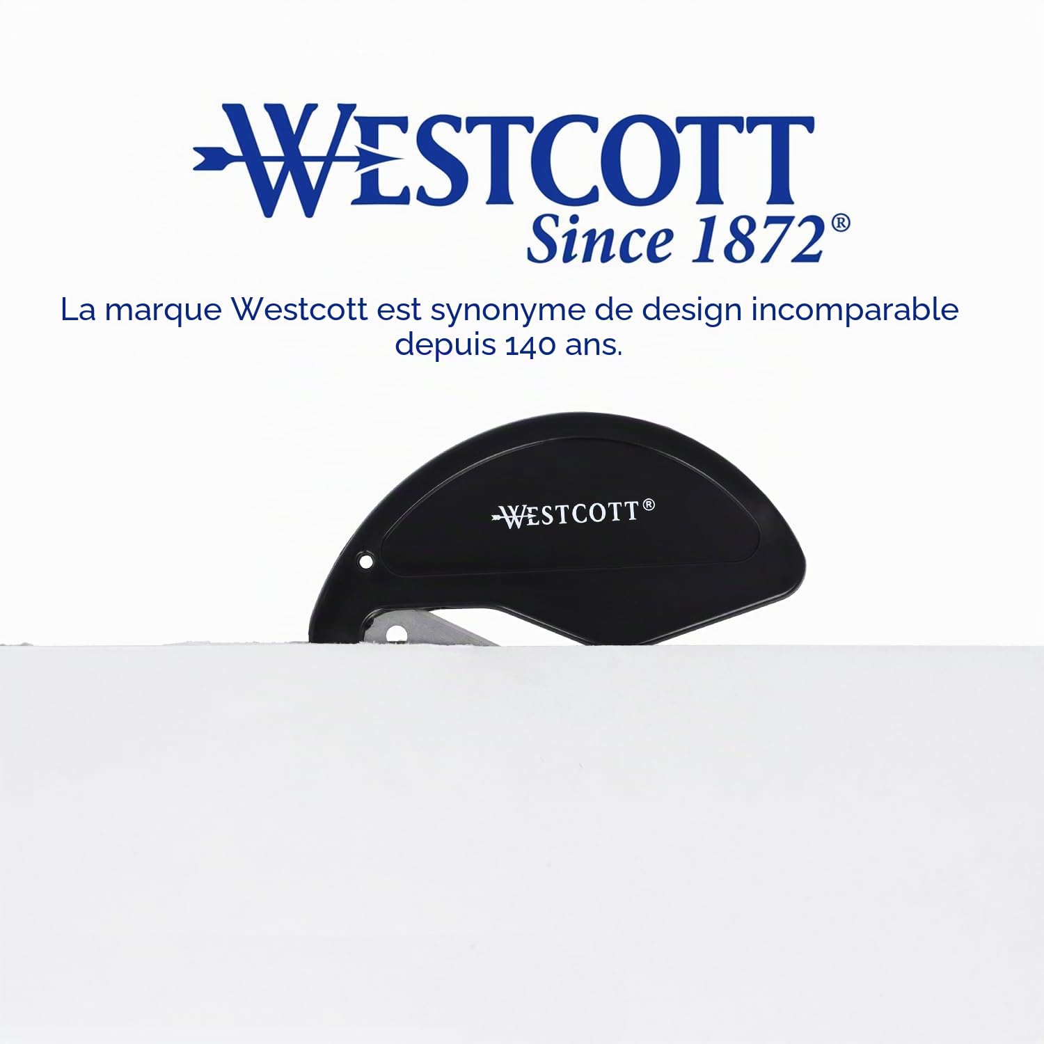 Westcott Coupe-papier lame acier inoxydable poignée sécurité ergonomique E-29699