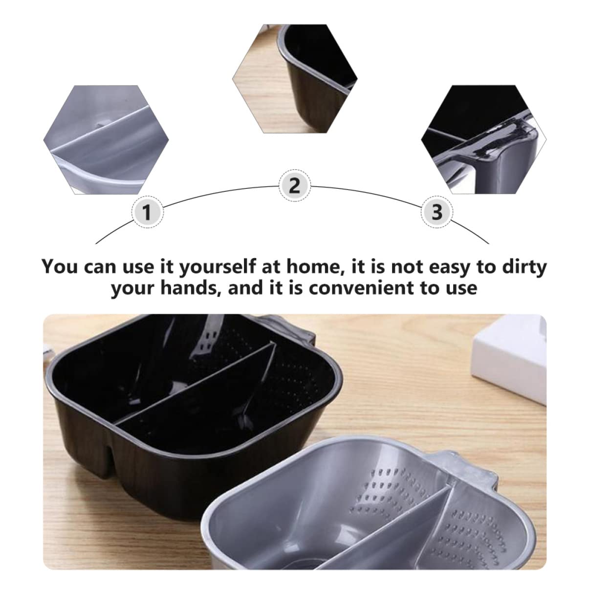 WOFASHPURET 1 PC Durable Hair Dye Mixing Bowl Reusable Double Color Bowl for Easy DIY Coloring for Salons and Home Use Stain Resistant and Washable