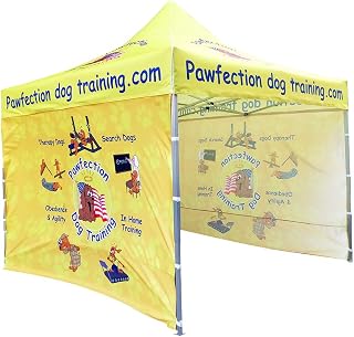NaBai Custom Canopy Pop Up Tent 10x10 with Logo, Personalized Pop Up Canopy for Tradeshow, Customized Canopy Advertising Outdoor Tent (top Canopy +Three Full Walls+ 13kgs Frame)